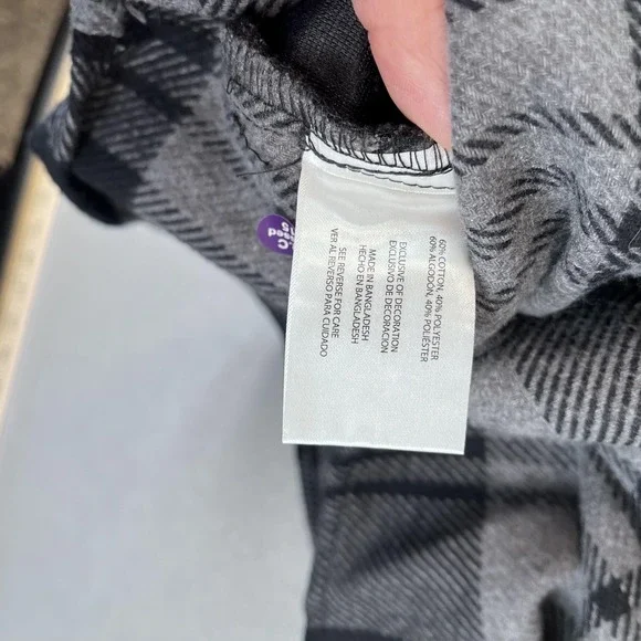 Orvis Shirt Mens Medium Gray Black Plaid Flannel Button Up Heavyweight Pockets - Picture 9 of 10